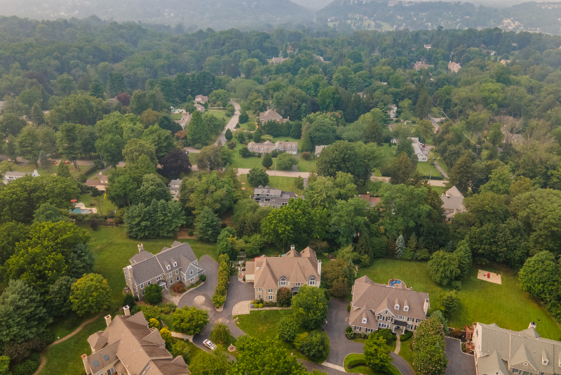 Aerial view of Lower Merion School District 